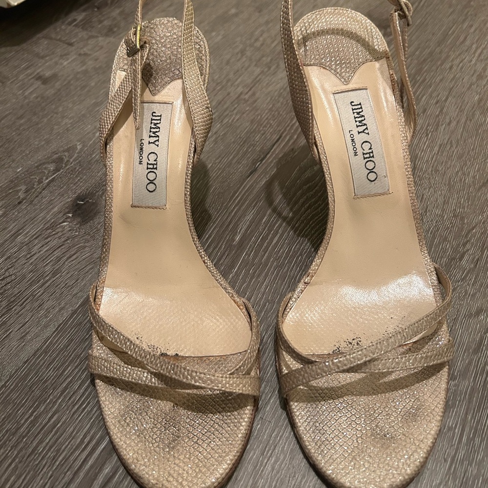 Gold Jimmy Choo Strappy Heels